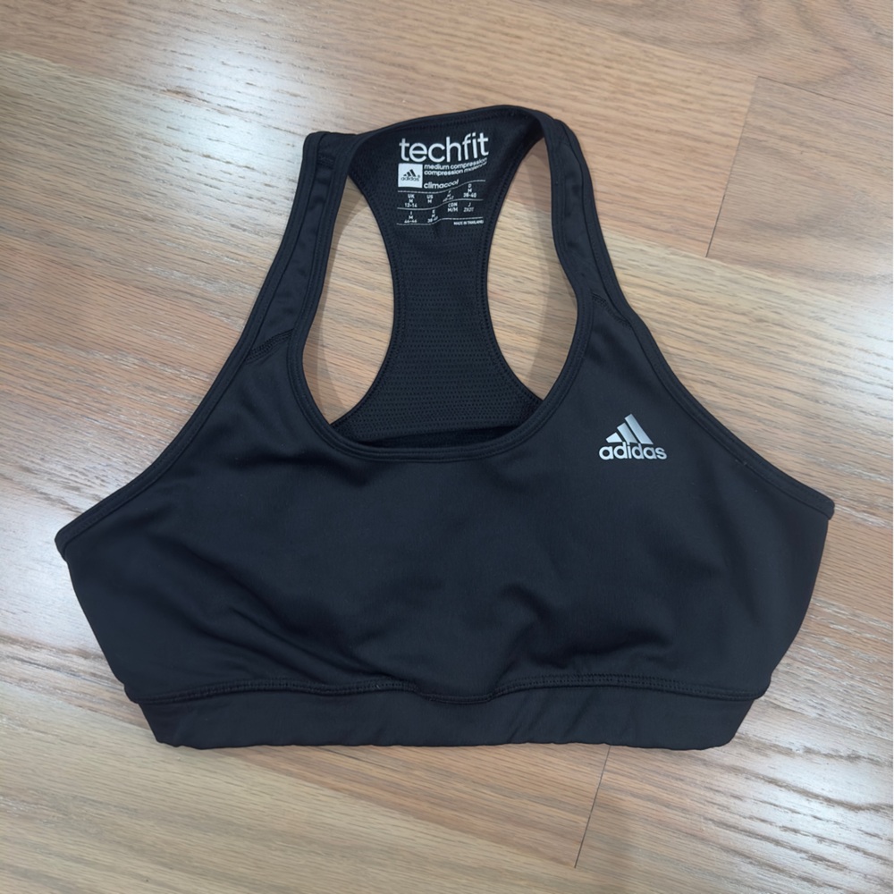 Adidas Black Techfit Sports Bra